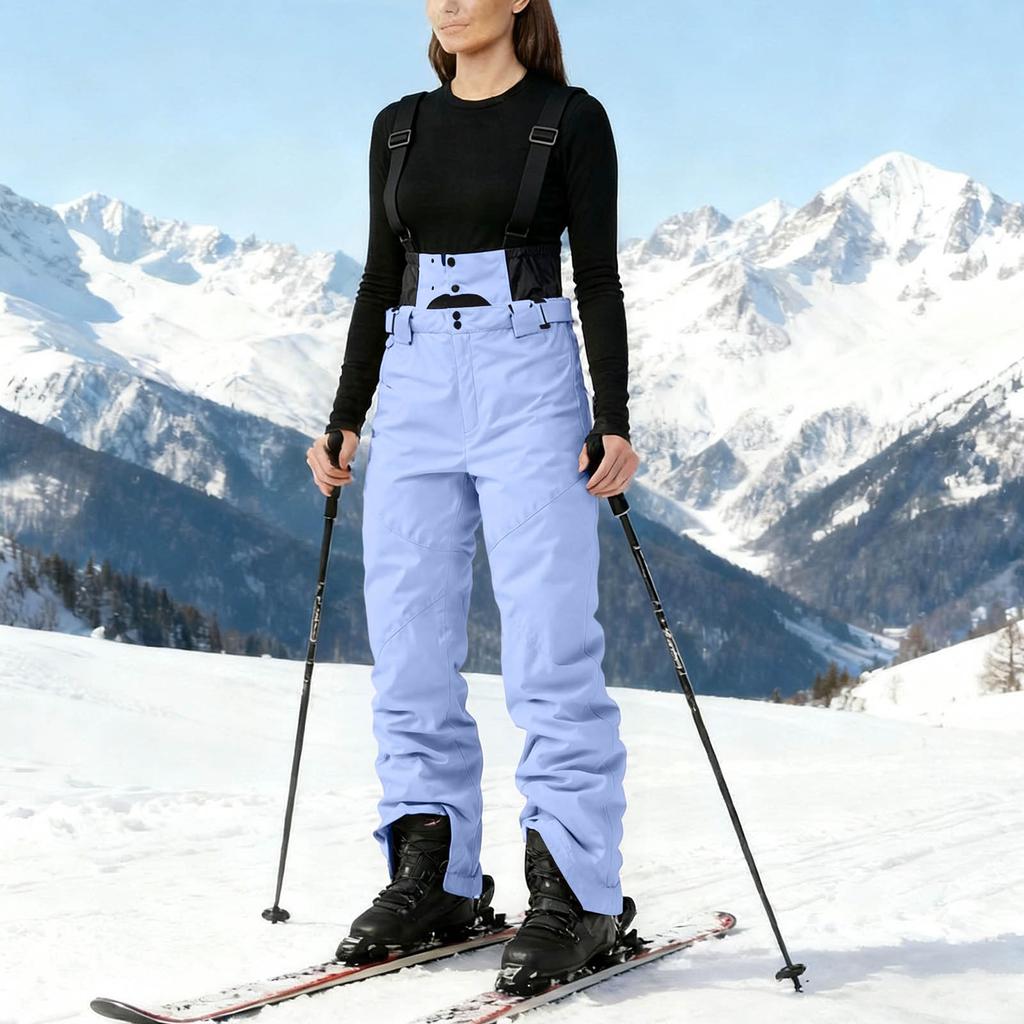 Ski Pants Women Insulated Ski Bib Overalls Snowboarding Pants Adjustable Shoulder Strap Snowsuit