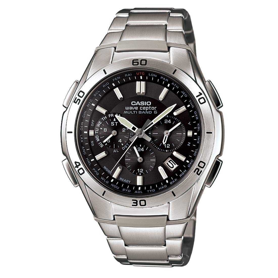 

[Casio] Men s Wave Ceptor Solar-Powered Radio-Controlled Watch, Silver, Japan Model WVQ-M410DE-1A2JF