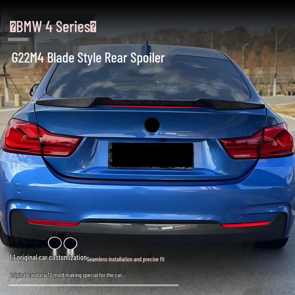 BMW 4 Series G22 M4 Style Rear Spoiler, No-Drill Install (2021+)