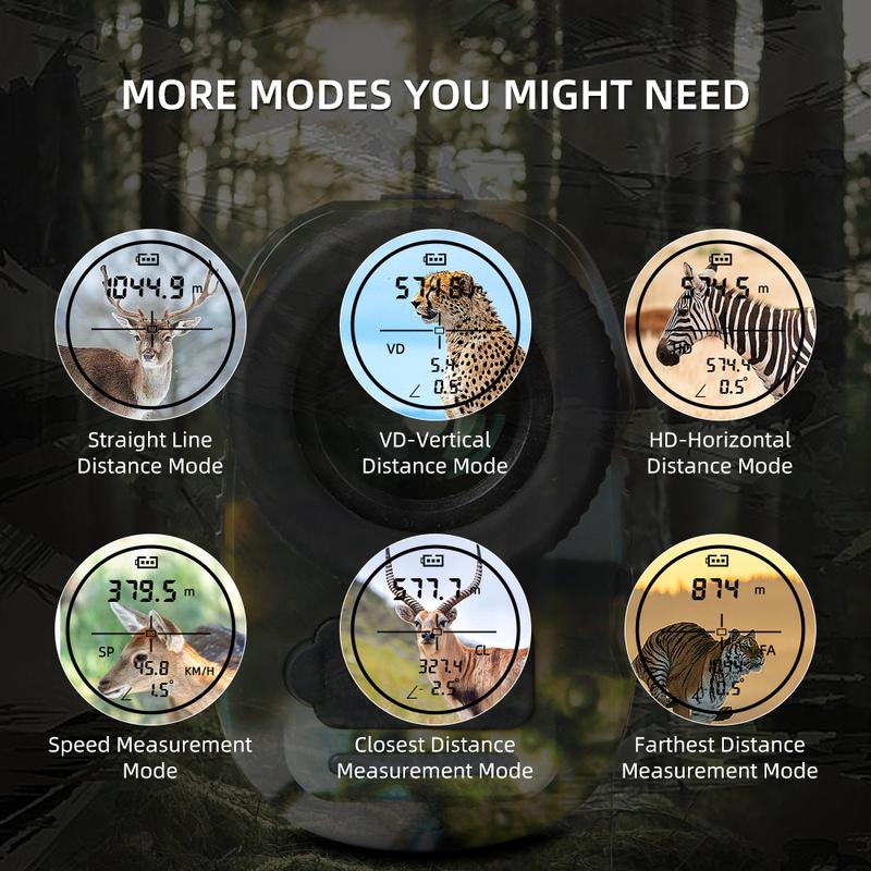 REVASRI Mini Hunting Rangefinder 1000yds Camo Range Finder Multi Functional High-Precision Rangefinder for Outdoor Wild Hunting