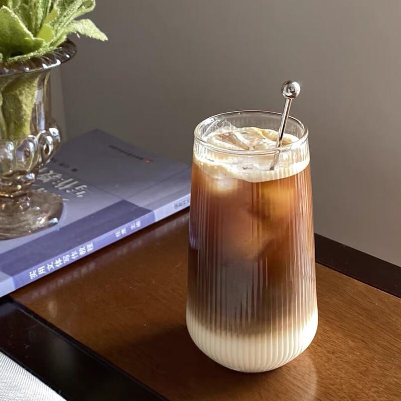 Stylish Vertical Stripe Glass Beverage Cup