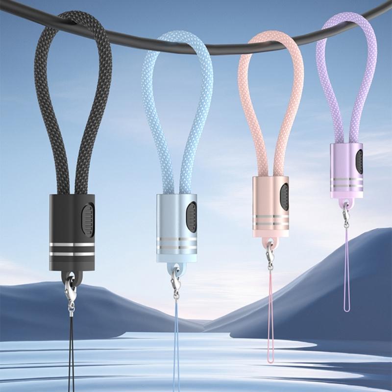 18cm Double USB C Charging Cable 60W Fast Charge With Keyring Design For Convenient Carry Power Cord