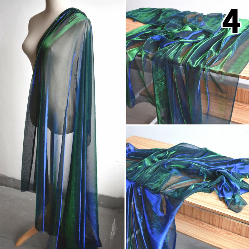 Laser Crystal Blue Gradient Mesh Gaze Designer Stoff Weiches Garn Spitze Schleier Stoff Für Diy Nähen Kleid Rock Hanfu Bühne Kleidung