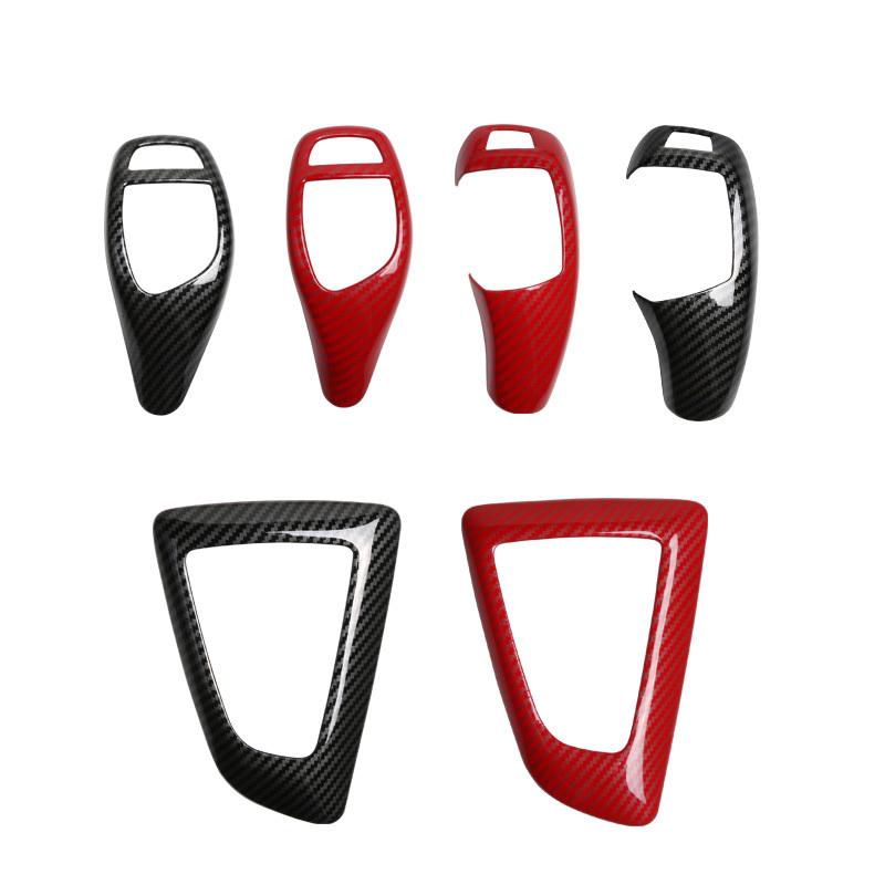 For BMW F20 F30 F10 F31 F32 F36 F34 F22 X3 F25 X5 F15 Series 1 3 4 5 Carbon Fiber ABS Car Gear Shift Knob Trim Cover Accessories
