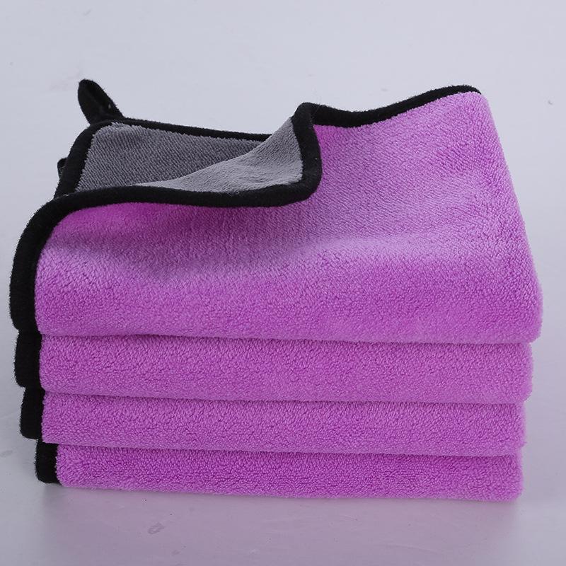 Thickened Double-Sided Coral Fleece Car Wash Towel - Water-Absorbent & Quick-Drying Cleaning Cloth with Custom Logo