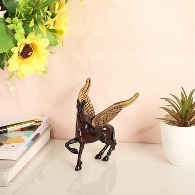 Pronkstuk messing paard met vliegende engel voor woondecoratie, Pegasus dier Feng Shui decoratief thuiskantoor pronkstuk beeldje
