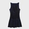 Velvet Bow-Decorated Sleeveless Slim Dress - European & American Style 9388072
