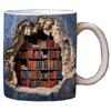 350ML 3D Bookshelf Mug Ceramic Library Bookshelf Cup Creative Multi-Purpose Birthday Gifts for Friends