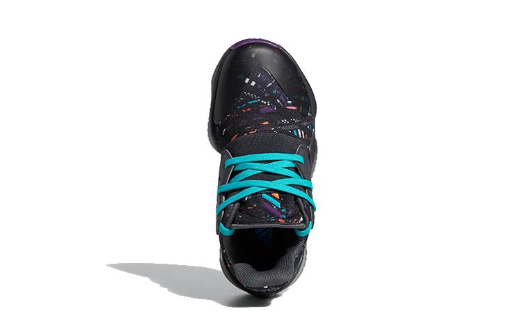 adidas Harden Vol. 4 C Breathable Low Top Children's Basketball Shoes Black Blue Kids' EF9945