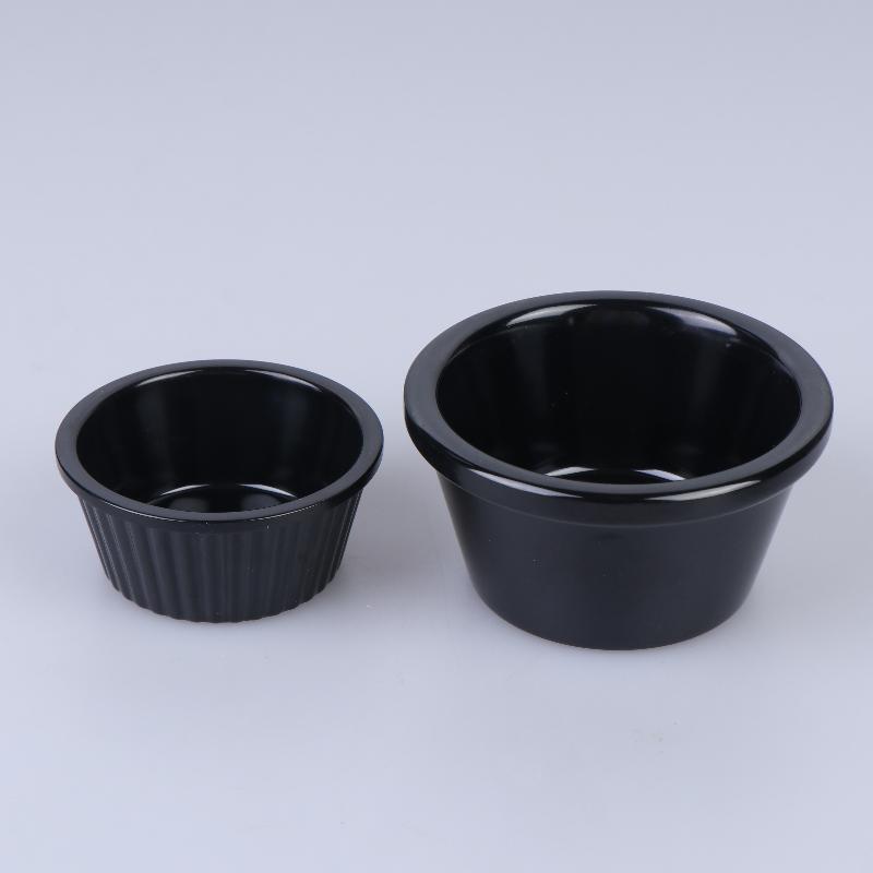 Sauce Bowl Round Glossy Melamine Black Mini Dipping Cup American Tableware For Cafe For The Kitchen