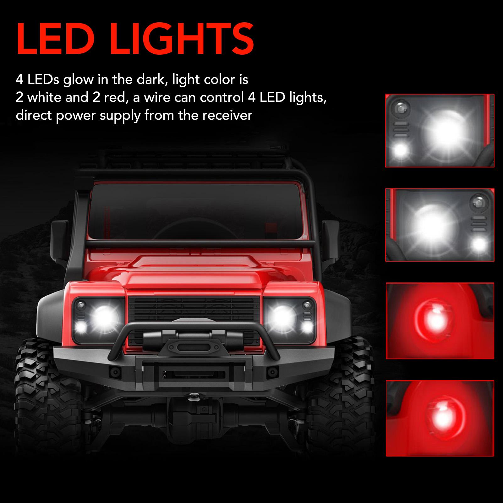 

Комплект задніх ліхтарів із дистанційним керуванням, 2 білих і 2 червоних світлодіодних ліхтаря, передні та задні ліхтарі автомобіля з дистанційним керуванням для Traxxas