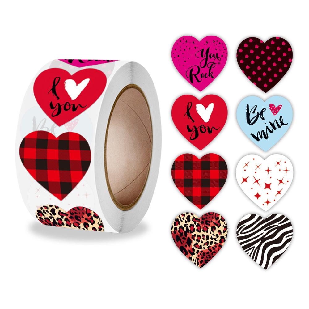 

500pcs Heart-Shaped Paper Stickers for Valentine s Day Candy Packaging Wedding Gift Box Label Thanks Sticker for Bags Dragee