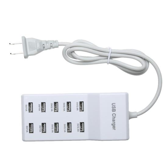 10 Port Fast Port Power Strip USB Charging Adapter Wall Travel Desktop Charger