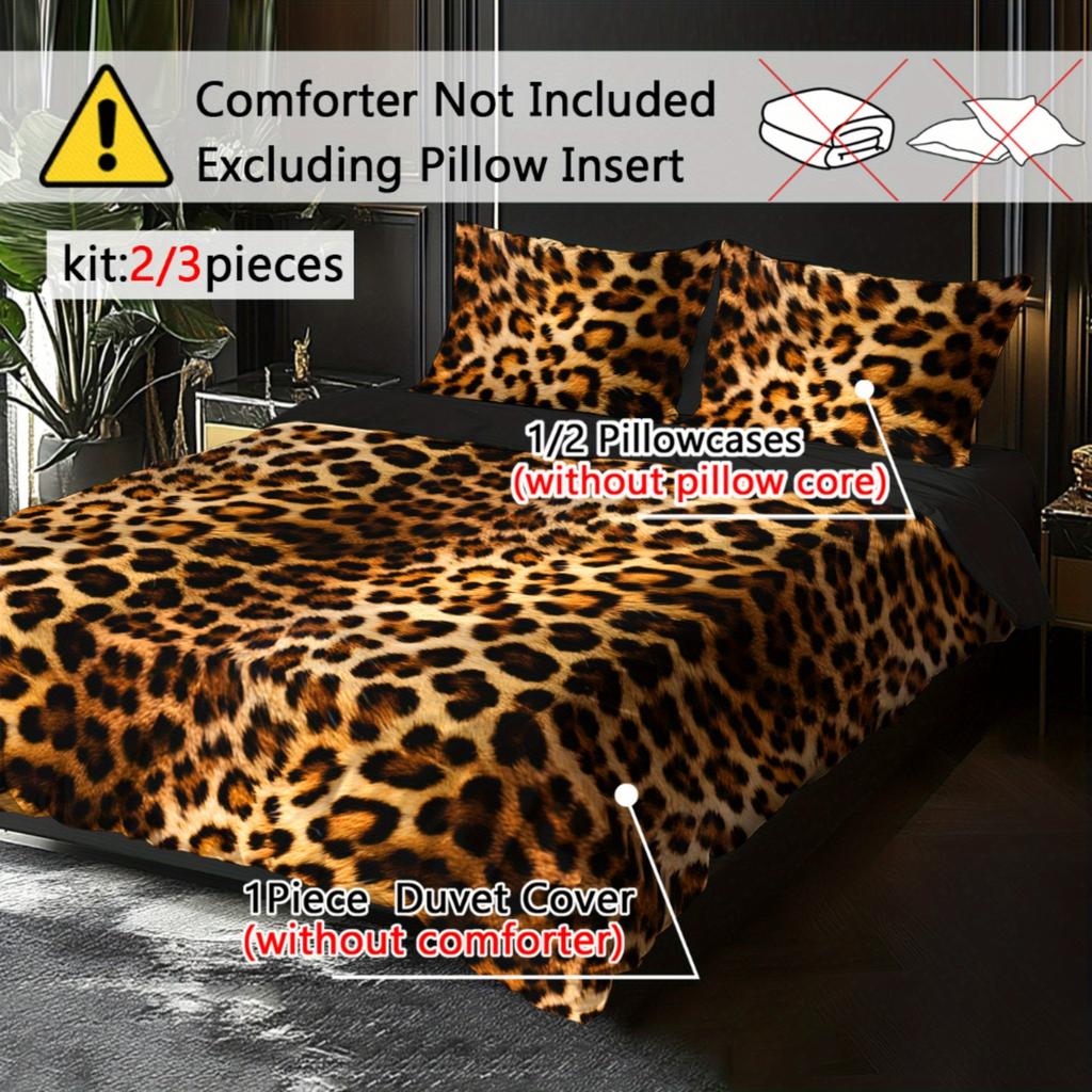 2/3Pcs Digital Print Bedding Set, Animal Pattern Design With 3D Embossed Super Soft Fleece Fabric, Comfortable And Suitable