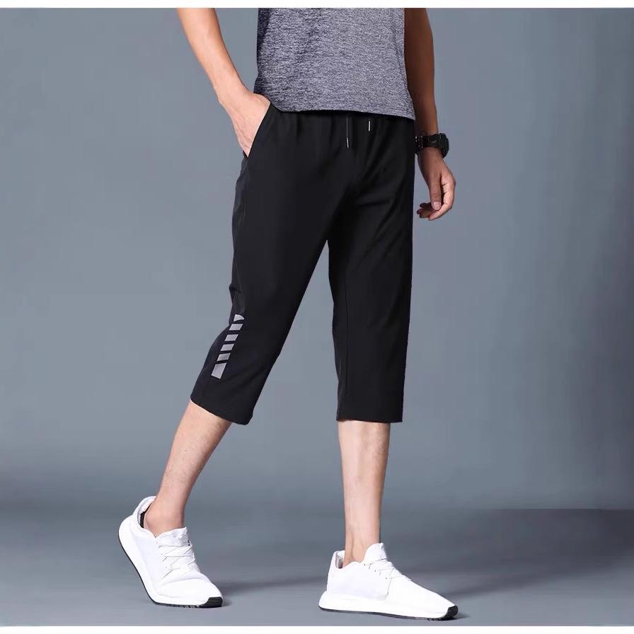 Men's Summer Casual Elastic Shorts - Lightweight Loose-Fit Capri Beach Pants Plus Size