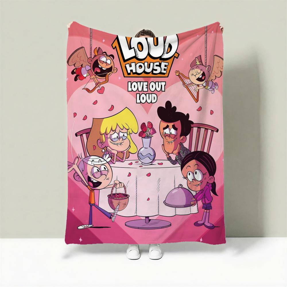 Cartoon T-The Loud House Throw Lightweight 240g Flannel Blanket Soft Skin-friendly for Summer Cooling