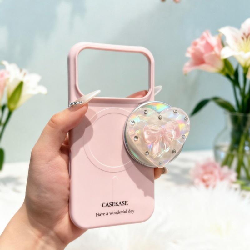 

Korean Style Diamond-Studded Heart MagSafe Compatible Retractable Desktop Airbag with Strong Magnetic Adsorption