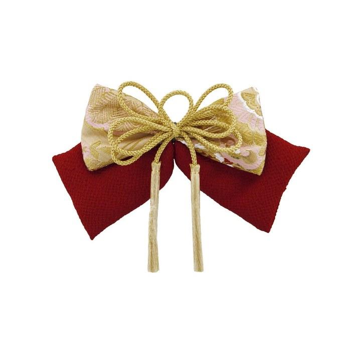 [So-bien] Hair Ornament – Adult Ceremony, Graduation – Red & Gold – 14cm