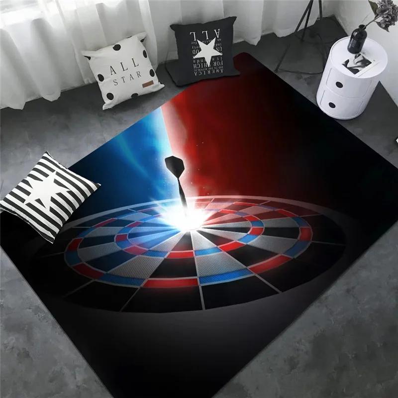 Sport Carpet Dart Board Arrow Floor Mat Dart Target Print Rugs Living Room Game Room Bedroom Rug Non-slip Door Mat Home Decor
