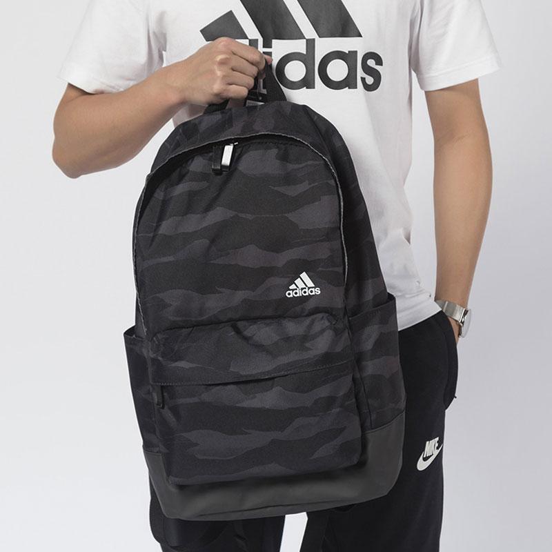 Adidas Cl Aop Sports Leisure Polyester Backpack Unisex Backpack Carbon-Black DW4272