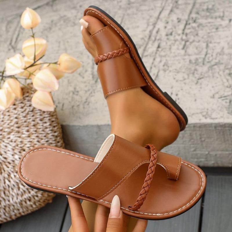 Fashion 2025 Summer Women Flats Casual Sandals Plus Size Clip Toe Beach Slippers Flip Flops Slides Women Slip-On Zapatos De Mujer