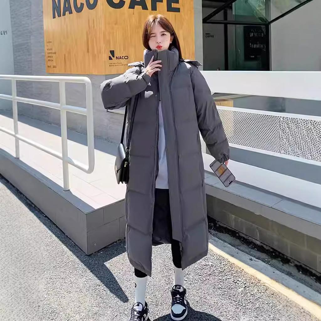 Chinese opera long college style down jacket women's winter fashion thickened loose warm white goose couple coat tide