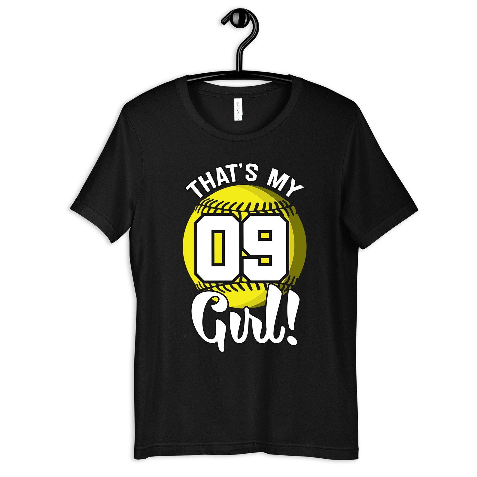 Softball Parent T-Shirt, That s My Girl Custom Number, Proud Softball Mom/Dad Tee, Parent T-shirt, PersonalizedT-shirt S