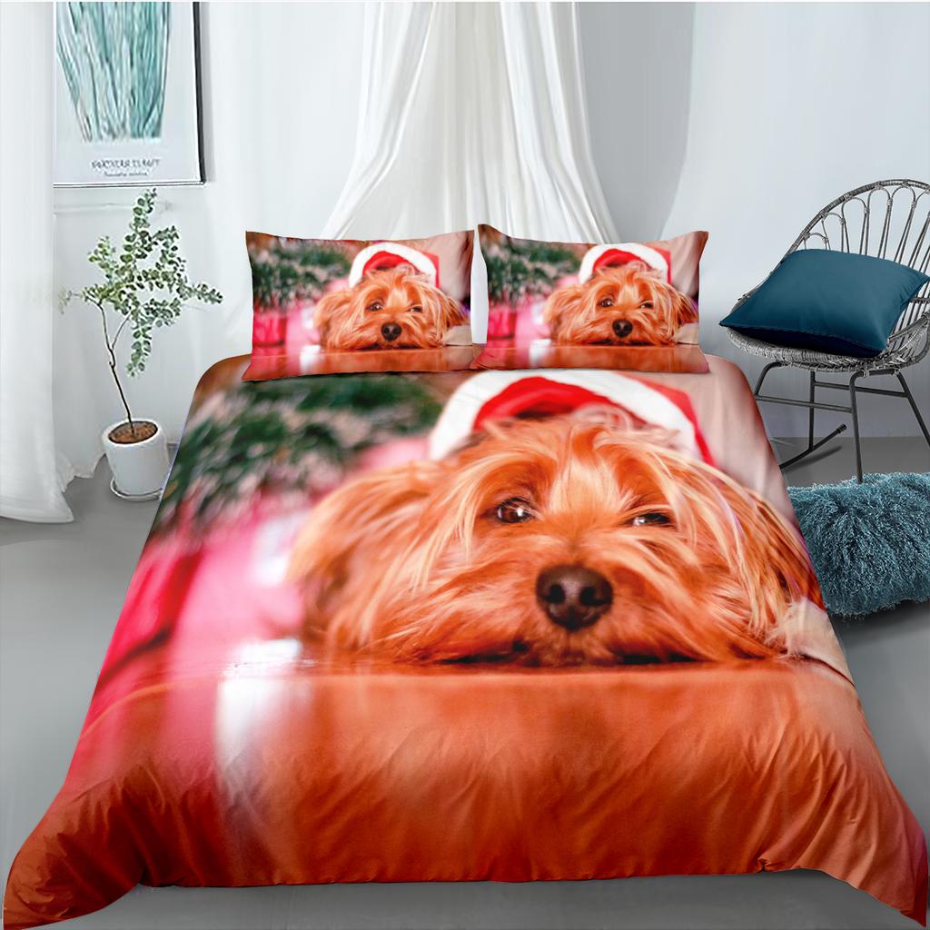 3D Pet Kawai Dogs Soft Duvet Cover Pomeranian Chihua Cavalier Charles Spaniel Dog Soft Duvet Cover Polyester Comfortable Quilt Cover Quen King