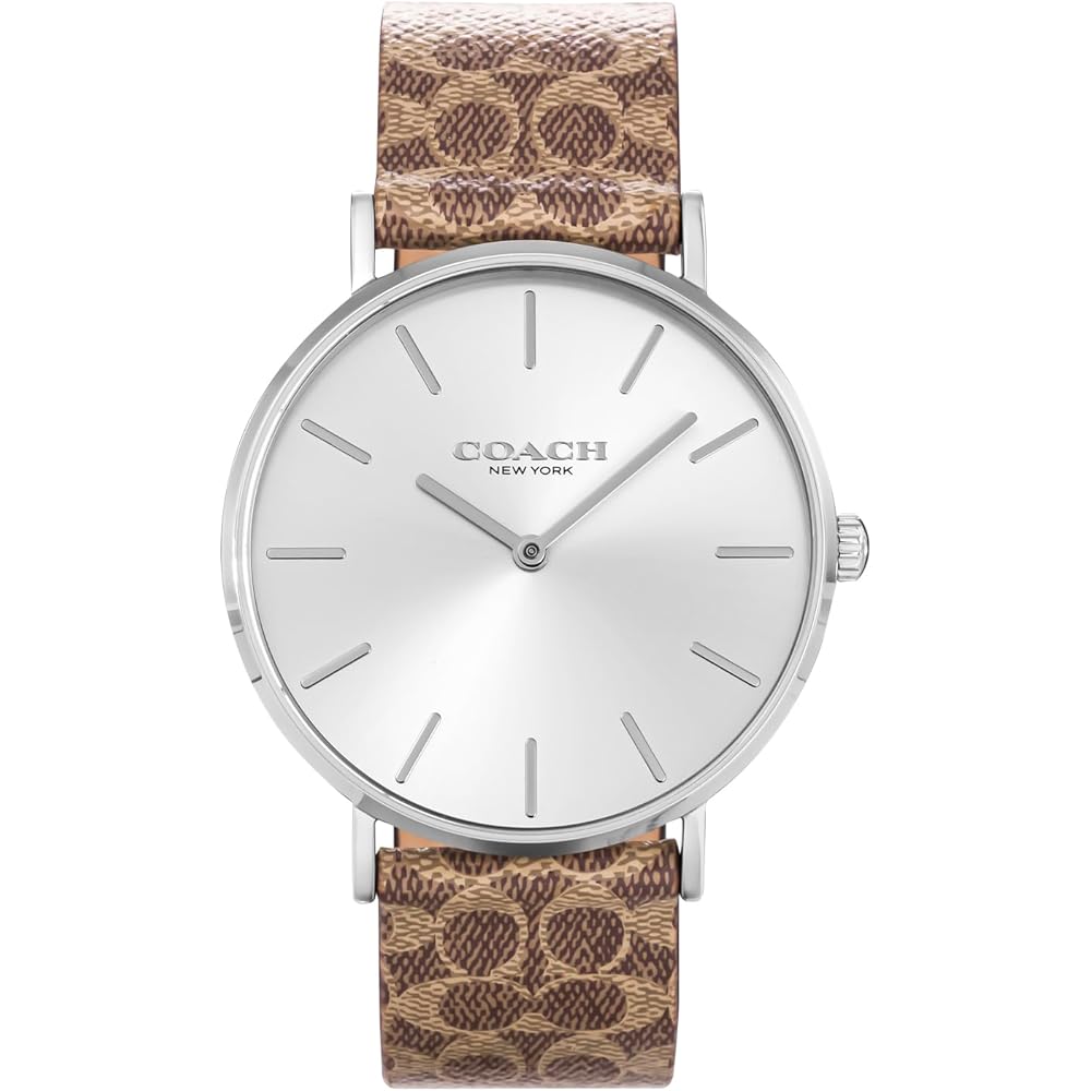 Coach Perry Silver Dial Stainless Steel Quartz Watch 36mm Women s Brown