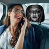 2Pcs Polyester Car Headrest Covers Halloween Horror Artwork, Decorative Covers Vehicle Headrests Protector for Interior Styling