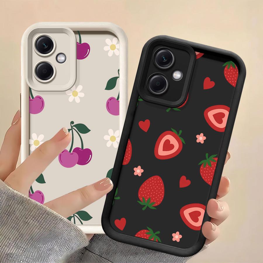 Phone Cover Case for Xiaomi Poco F8 X3 NFC C61 X3 Pro C51 C50 Cartoon Cherry Pattern