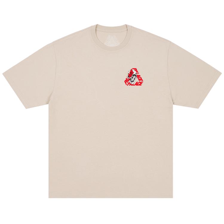 

Palace P3 Skull T-Shirt Stoney Grey Unisex Tops P28TS146 M