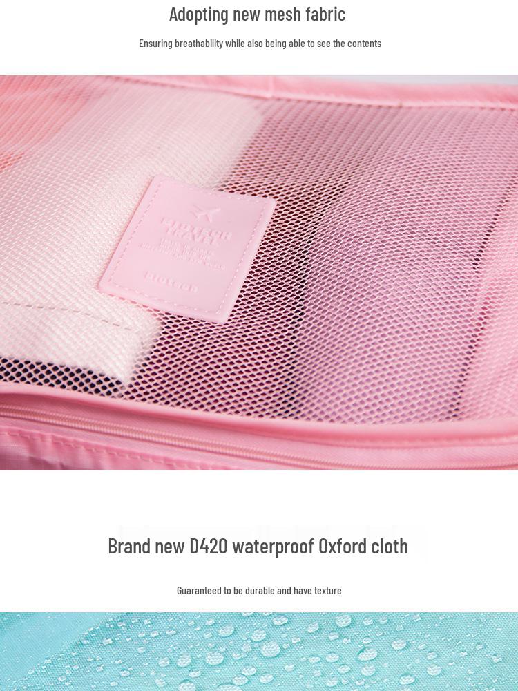 Travel Bag 6-Piece Set: Oxford Cloth Organizer for Underwear, Bras, and Shoes