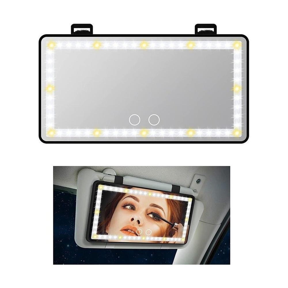 Padom Car Visor Vanityrror Rechargeable with 3 Light Modes & 60 LEDsrror for Truck SUV Rear View Dimmable Touch Screen Car As A Gifts