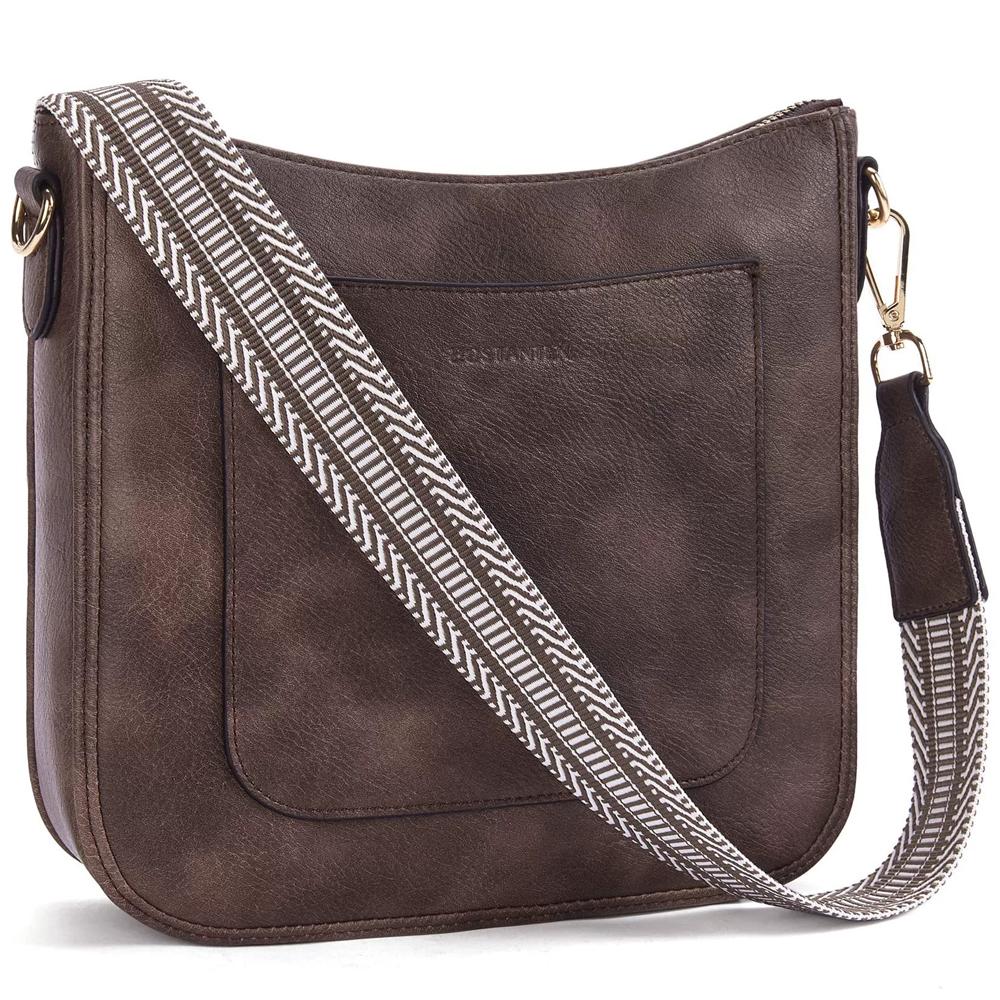 Crossbody Bags for Women Trendy Vegan Leather Hobo Handbags Fashion Shoulder Purse with Adjustable Guitar Strap