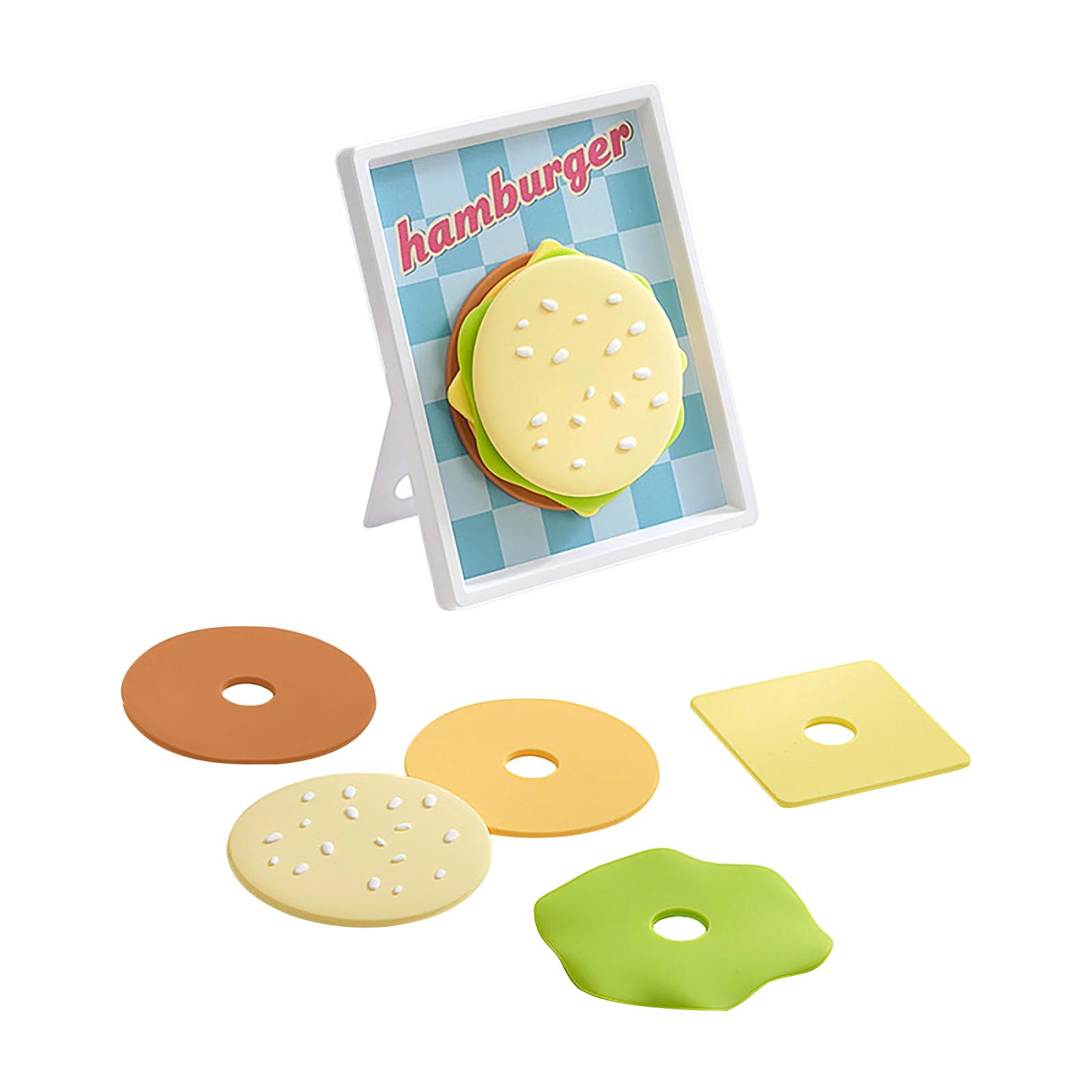 

Silicone Heat-insulating Mat Set, Hamburger Placemat, -scalding Mat, High-temperature Resistant Magnetic Photo Frame Storage Mat One Size синий