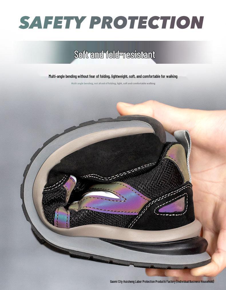 Sicherheitsschuhe mit Anti-Quetsch- und Durchtrittsschutz, reflektierenden Streifen, leichtem, bequemem und weichem, faltbarem Design.