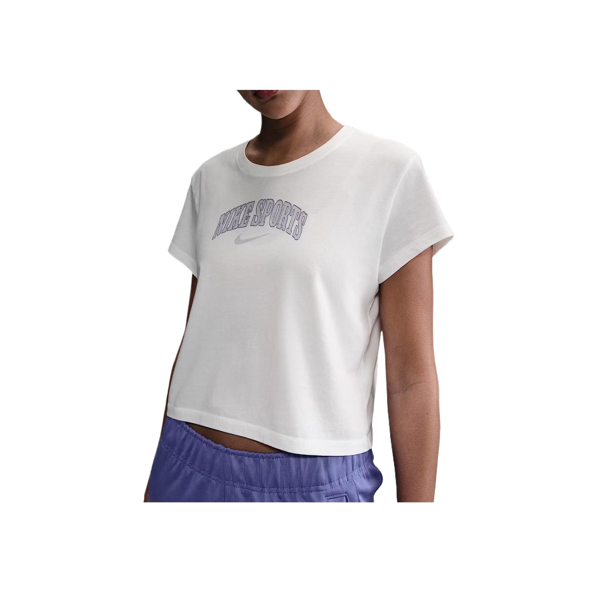 

Nike Comfortable Fashionable Versatile Short Sleeve T-Shirt Women tops White IB7334-133 XS