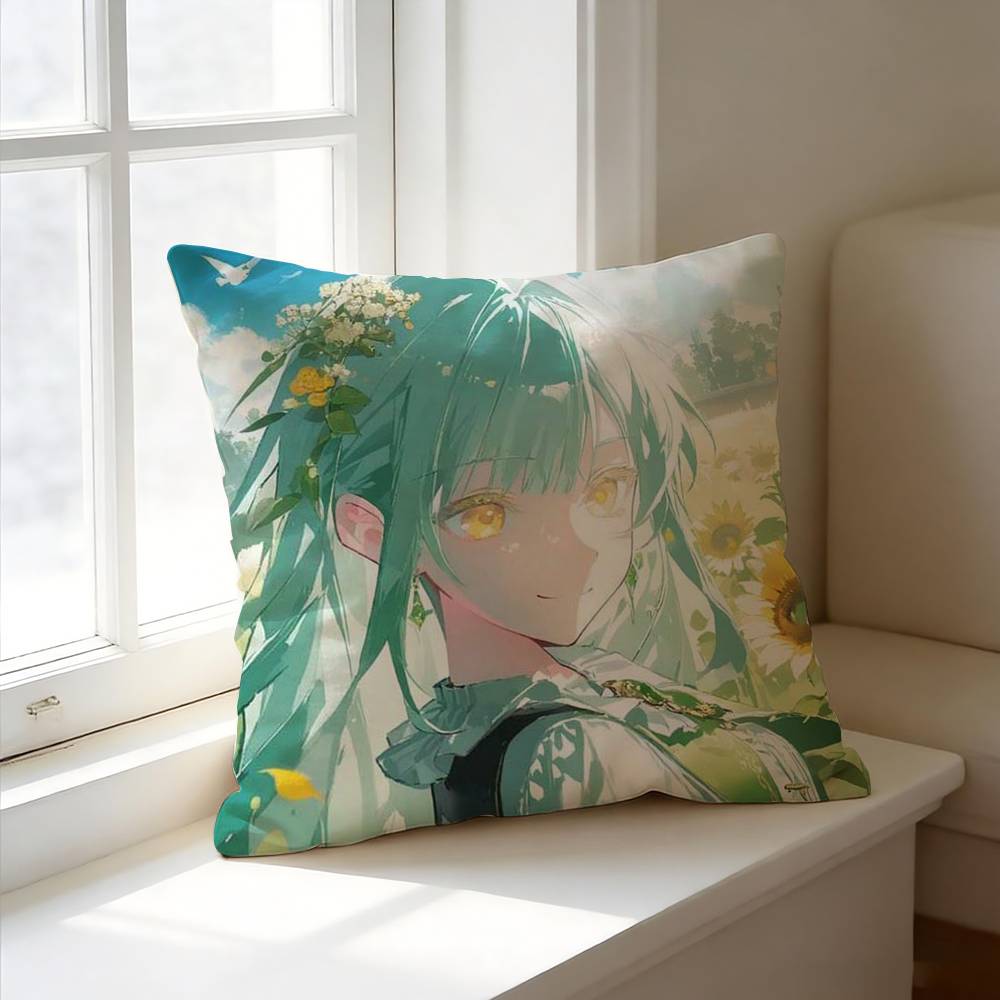 B-BanG Dream M-Mutsumi Wakaba Cute Pillow Case Square Double-Sided Sofa Cushion Cover Bedroom Bedside Pillow