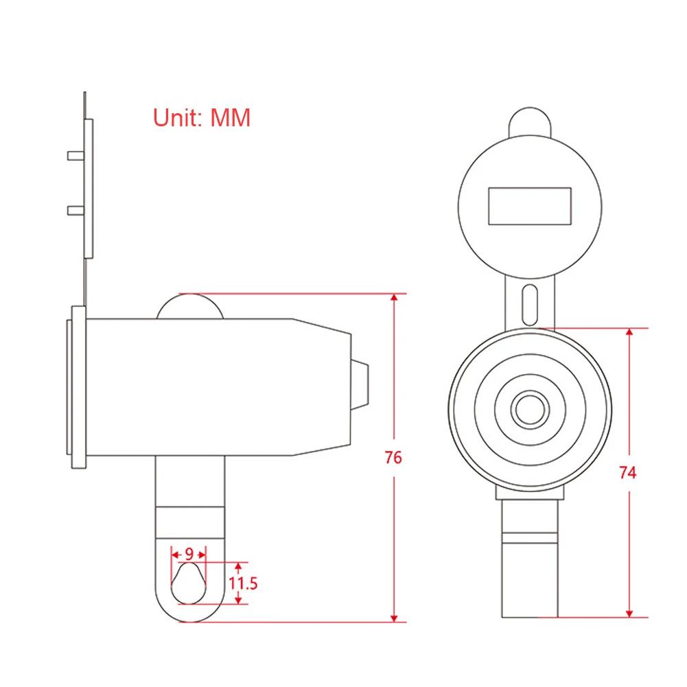 Rider Handlebar Rack Car Charger Dual USB Motorcycle Handlebar Charger with Voltage Display Motorcycle Charger Multiprotection