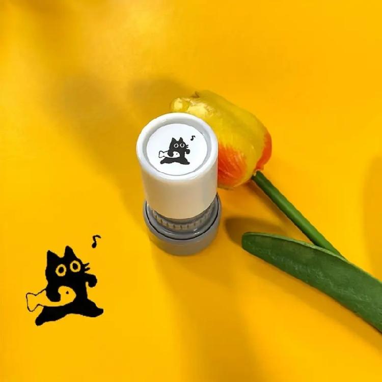 Lovely Cartoon Stamp with Black Cats Design Lightweight for Convenient Portability Everyday Use
