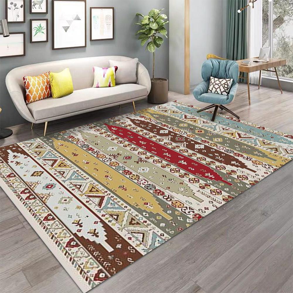 Turkish Style Area Rug Ethnic Carpet Antique Rug Bohemian Carpet Nonslip Rug Boho Washable Floor Mat for Living Room