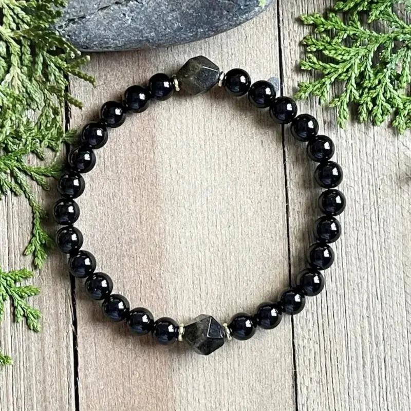 Natural Stone Bracelet  Amplified Protection  Tourmaline Bracelet  Adjustable Beaded Bracelet  Travel and Collect Bracelet Lucky