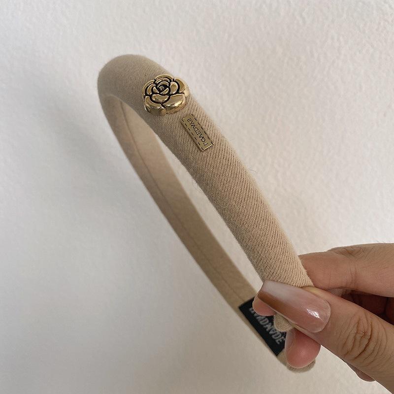 New Fashion Camellia Headband Hair Hoop Hair Bands for Women Korean Elegant Designer Hairband Headwear Hair Accessories