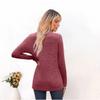 Women's Fall/Winter Zip-up Shirred Casual Long-sleeved T-shirt Top