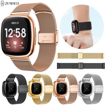 Fitbit Versa 3 Akıllı Saat Bandı Yedek Paslanmaz Çelik Saat Bandı Fitbit Sense Bileklik İçin Watchband Milanese Bilezik Kayışı