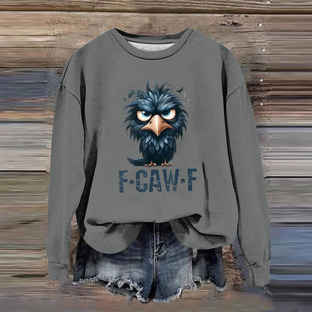 Women's Fashion Casual Long Sleeve Loose  Printed Sweatshirt