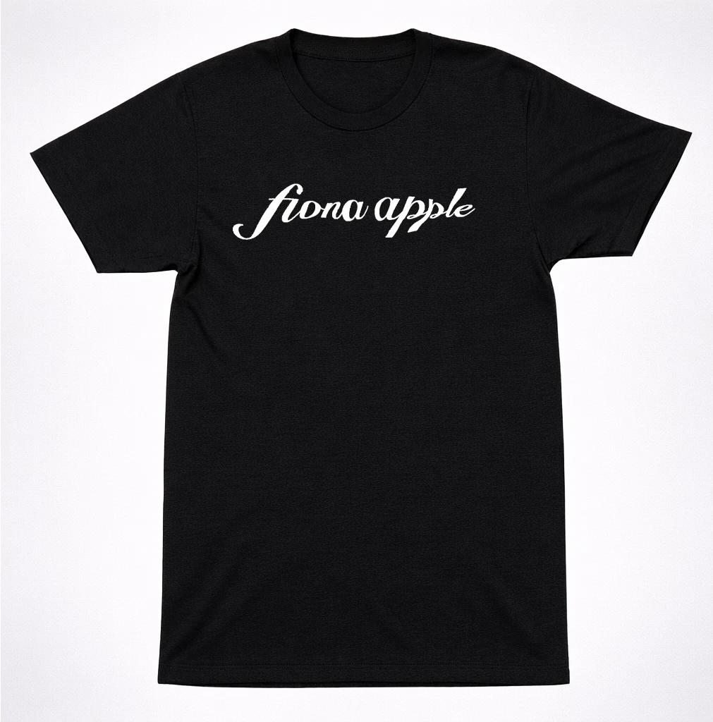 Fiona Apple Script Logo Shirt Alternative Indie Singer Songwriter Black Shirt 3XL