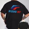 R1200 RT Graphic Nowoczesny T-shirt Motocyklowy nadruk z tyłu Męski Krótki rękaw Okrągły dekolt Letni Codzienny T