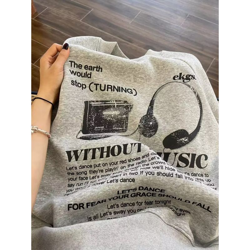 

~ Заказы внешней торговли Срезать бирку Стойка Европейский и американский дизайн Чувство Мужской и женский Нишевый Осенне-зимний Худи с круглым вырезом на флисовой подкладке Gray [thin]] M(40.00 kg-50.00 kg)